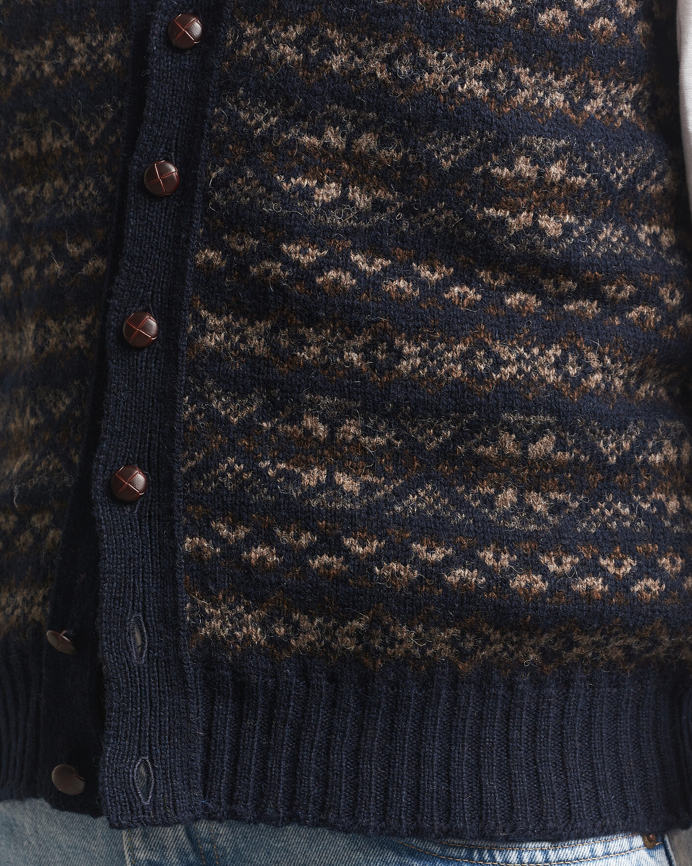 Homme | Pulls Et Tricots | Jamieson's of Shetland | Jamiesons Of Shetland All Over Fair Isle Waistcoat Navy