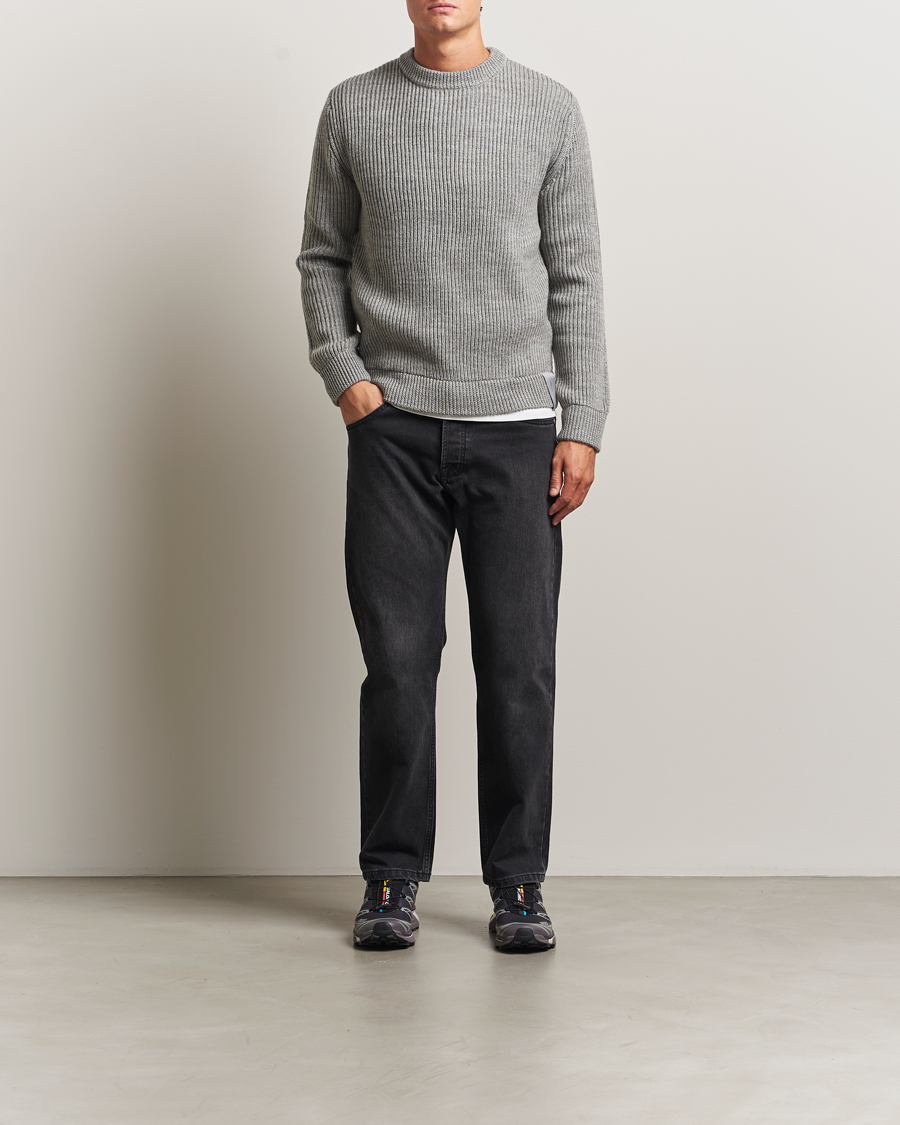 Homme | Pulls Et Tricots | Sail Racing | Ridge Wool Heavy Knitted Crew Neck Grey Melange