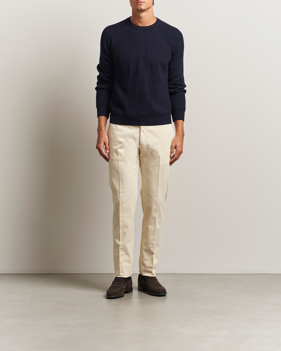 Homme | Pantalons | Incotex | Slim Fit Cotton Stretch Chinos Off White
