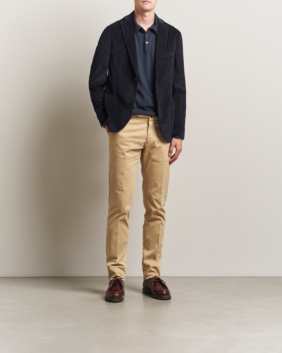 Homme | Pantalons | Incotex | Slim Fit Cotton Stretch Chinos Beige
