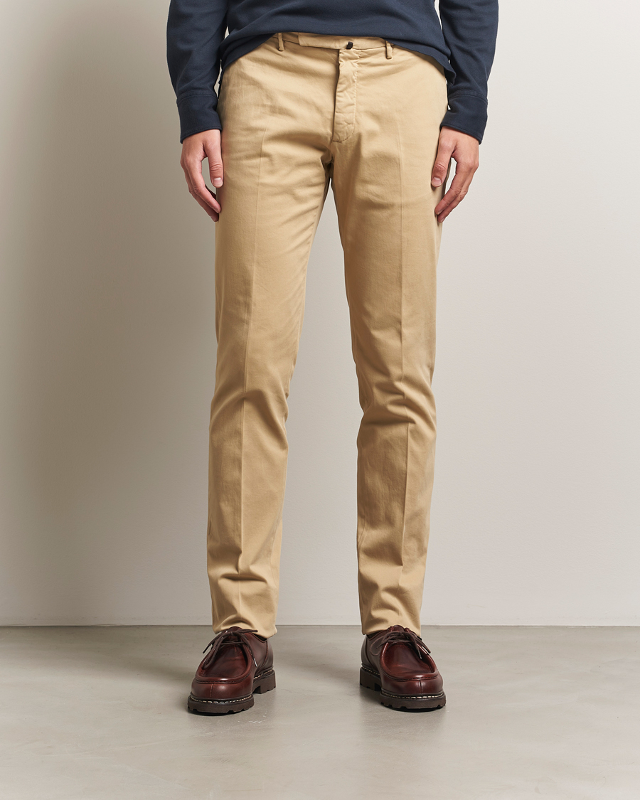 Homme | Pantalons | Incotex | Slim Fit Cotton Stretch Chinos Beige