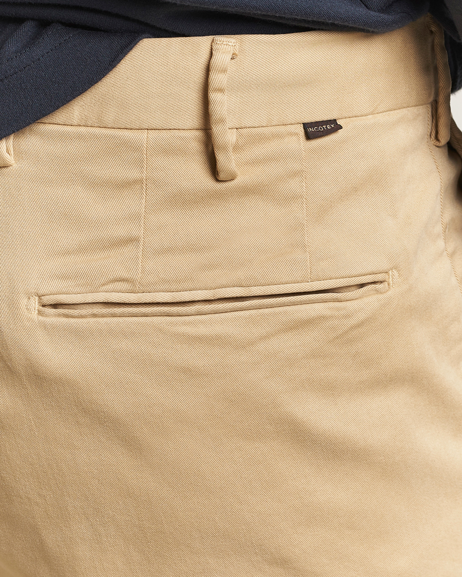 Homme | Pantalons | Incotex | Slim Fit Cotton Stretch Chinos Beige