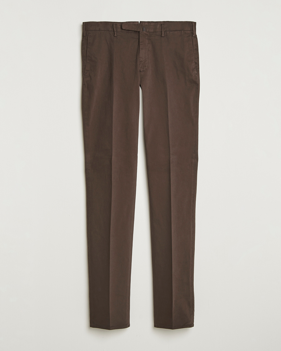 Homme | Pantalons | Incotex | Slim Fit Cotton Stretch Chinos Dark Brown