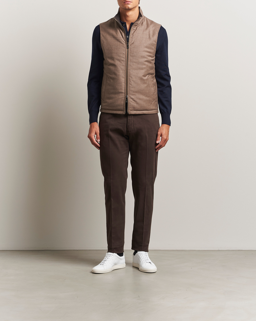 Homme | Pantalons | Incotex | Slim Fit Cotton Stretch Chinos Dark Brown