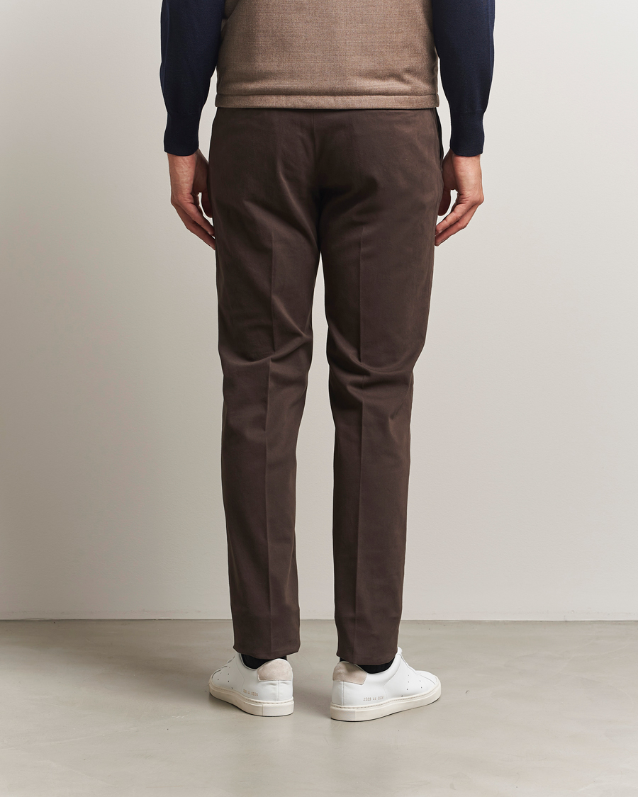 Homme | Pantalons | Incotex | Slim Fit Cotton Stretch Chinos Dark Brown
