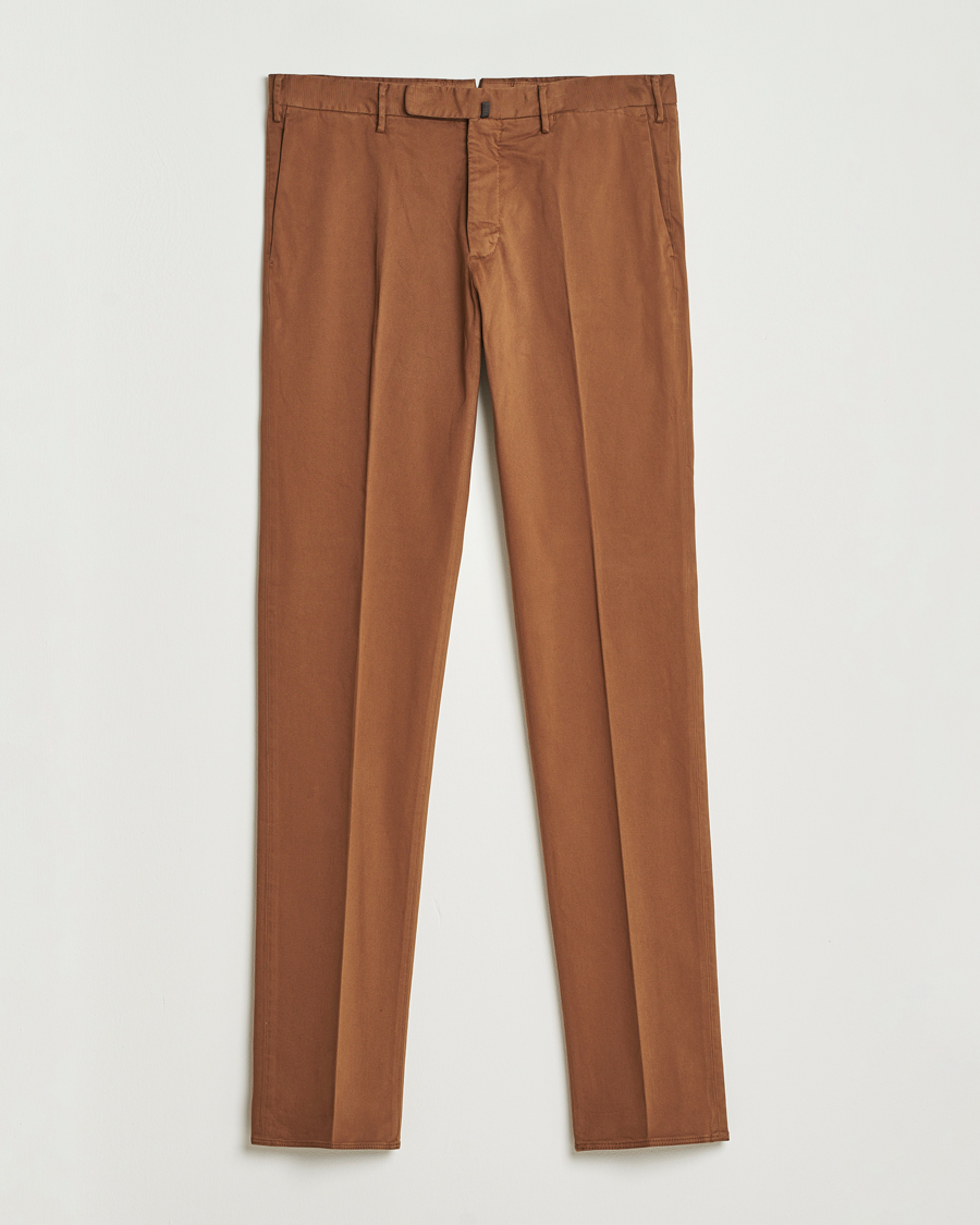 Homme | Pantalons | Incotex | Slim Fit Cotton Stretch Chinos Brown
