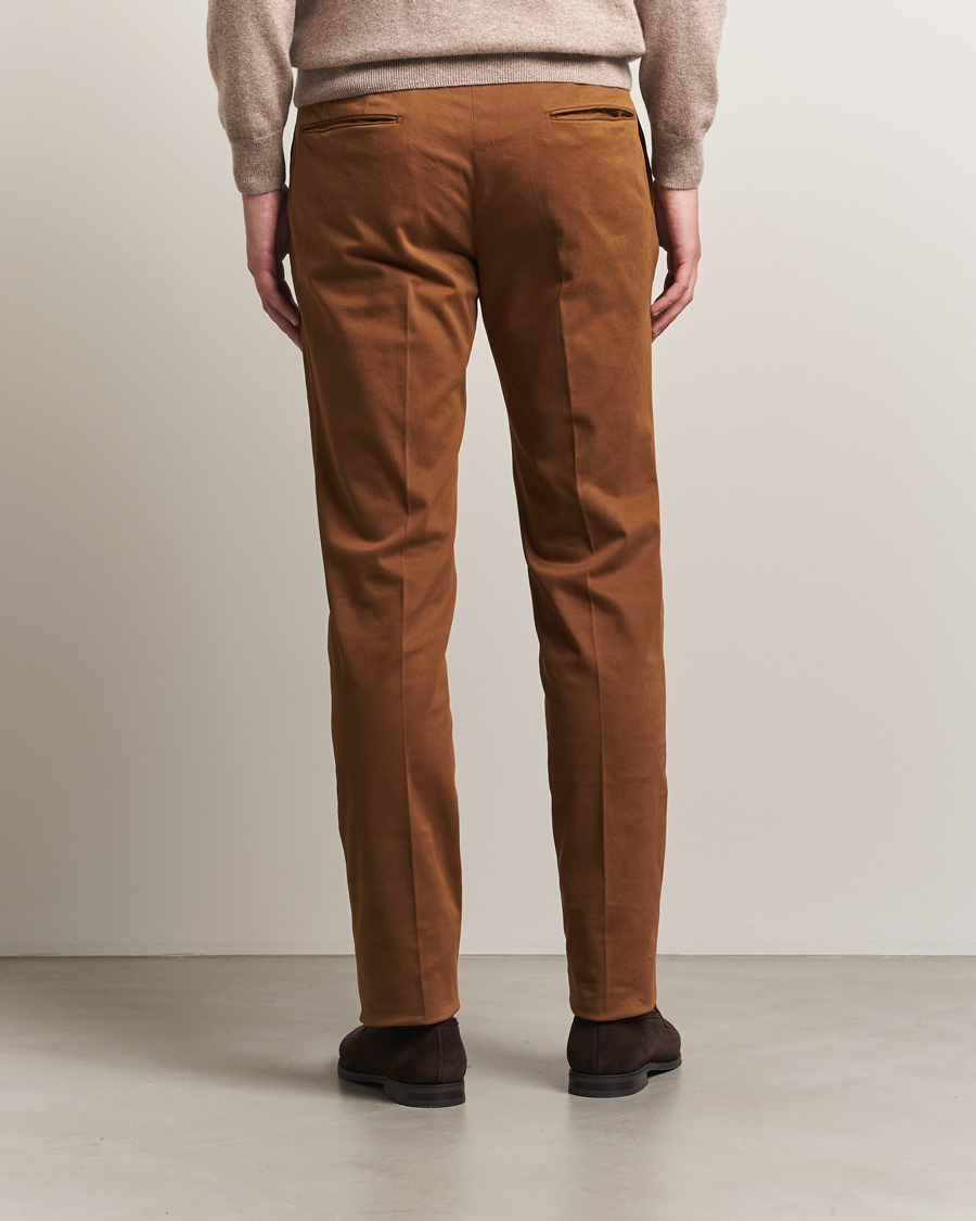 Homme | Pantalons | Incotex | Slim Fit Cotton Stretch Chinos Brown