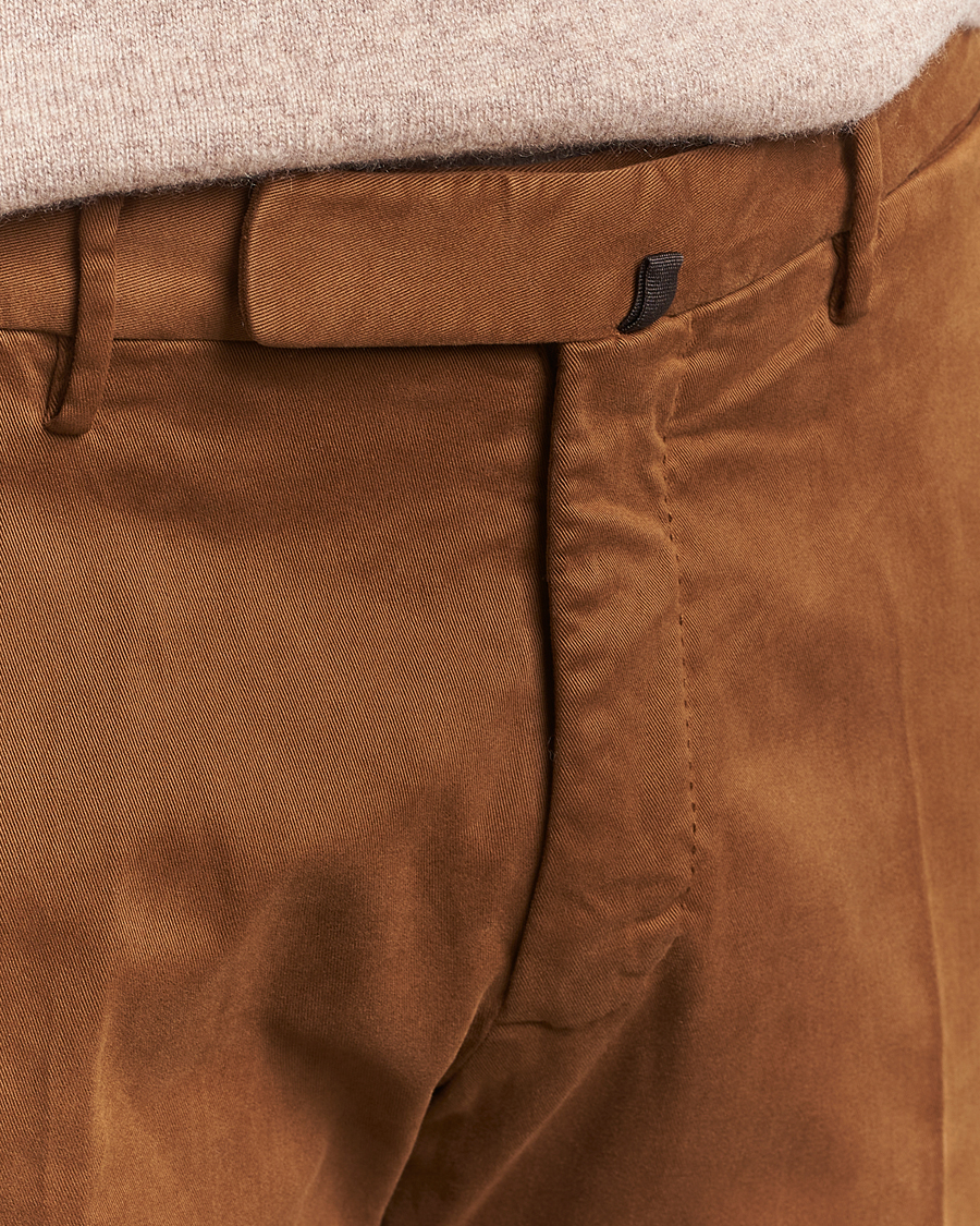 Homme | Pantalons | Incotex | Slim Fit Cotton Stretch Chinos Brown