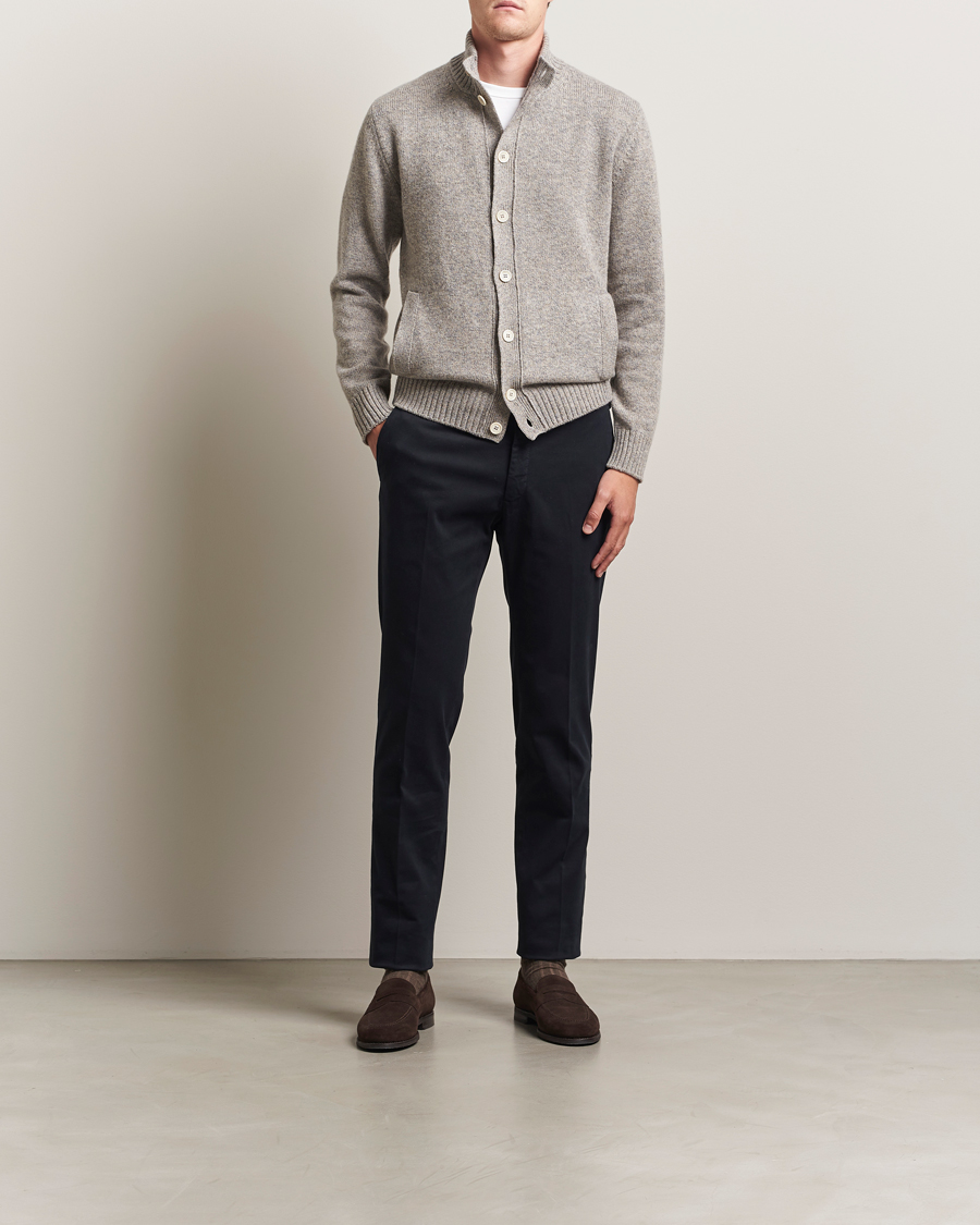 Homme | Pantalons | Incotex | Slim Fit Cotton Stretch Chinos Navy