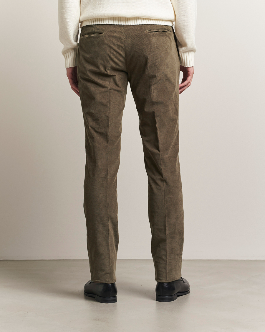 Homme | Pantalons | Incotex | Slim Fit Baby Corduroy Trousers Taupe