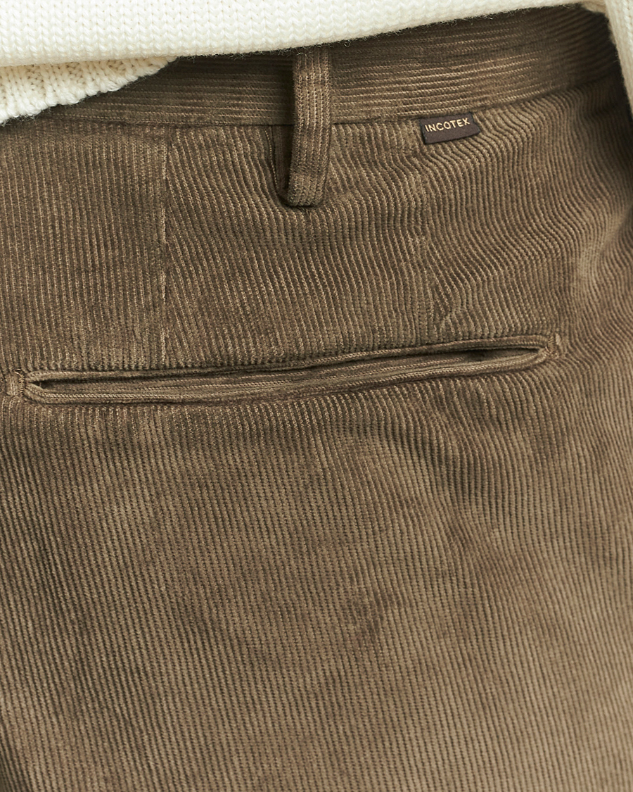 Homme | Pantalons | Incotex | Slim Fit Baby Corduroy Trousers Taupe