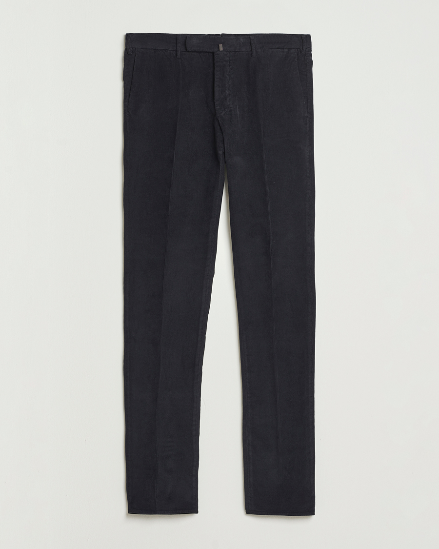 Homme | Pantalons | Incotex | Slim Fit Baby Corduroy Trousers Navy