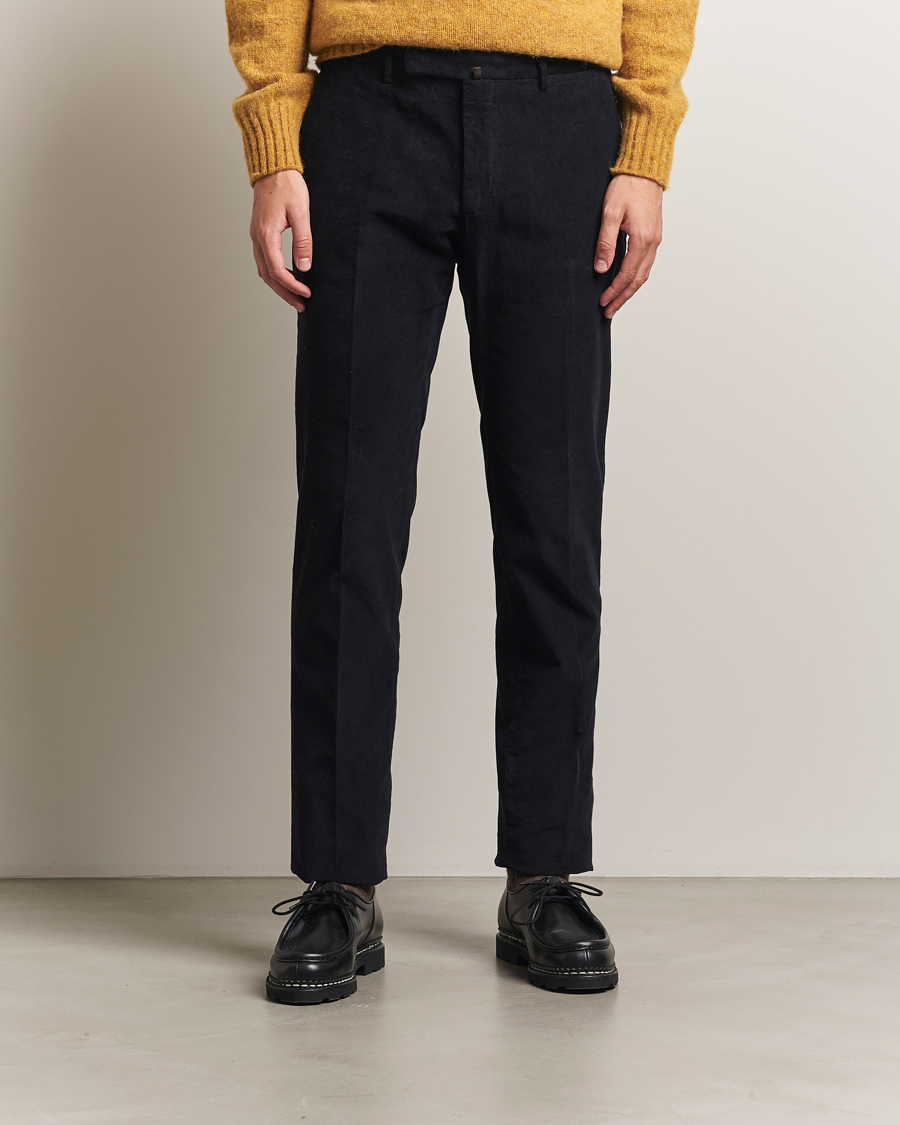Homme | Pantalons | Incotex | Slim Fit Baby Corduroy Trousers Navy