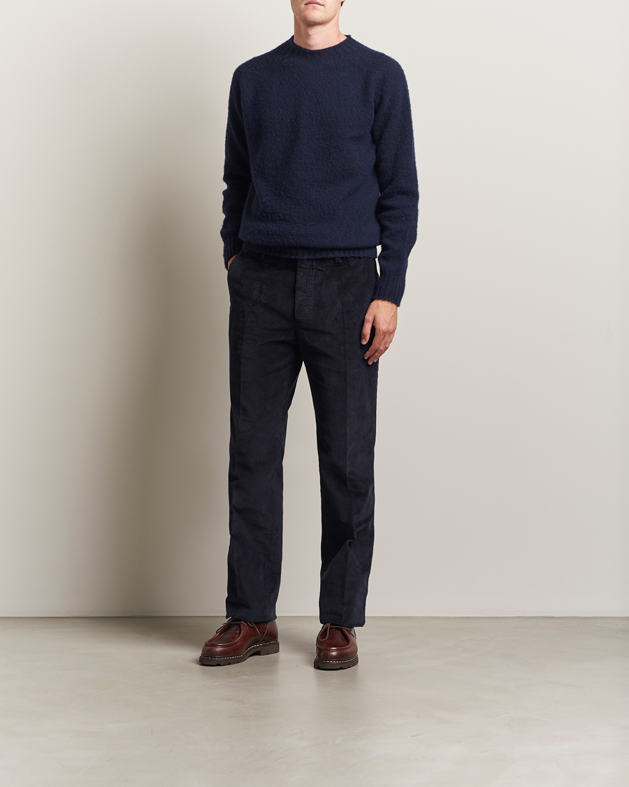 Homme | Pantalons | Incotex | Regular Fit British Corduroy Trousers Navy