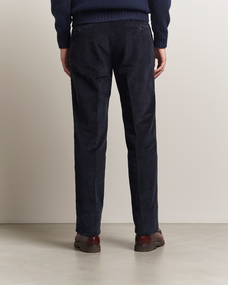 Homme | Pantalons | Incotex | Regular Fit British Corduroy Trousers Navy