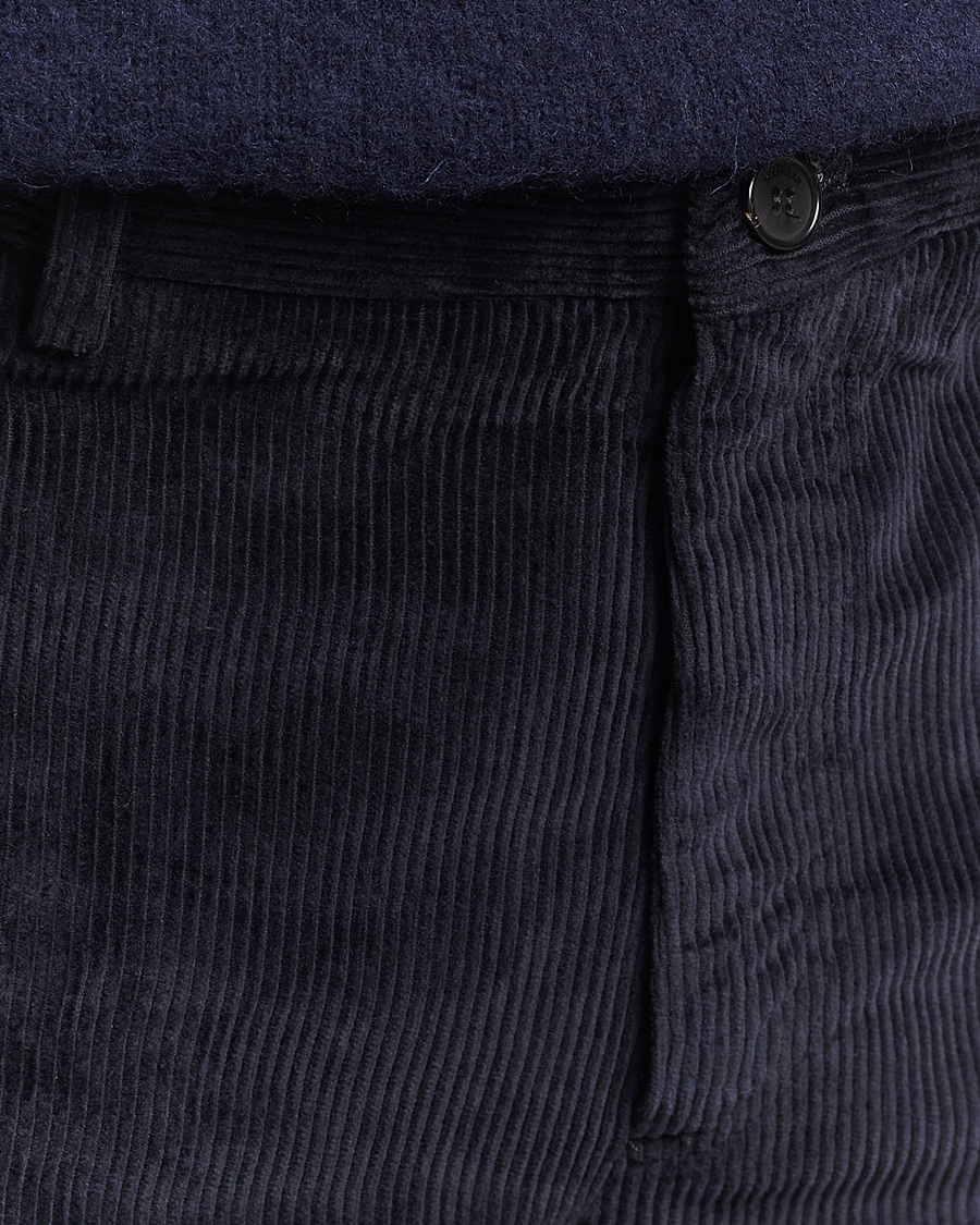 Homme | Pantalons | Incotex | Regular Fit British Corduroy Trousers Navy