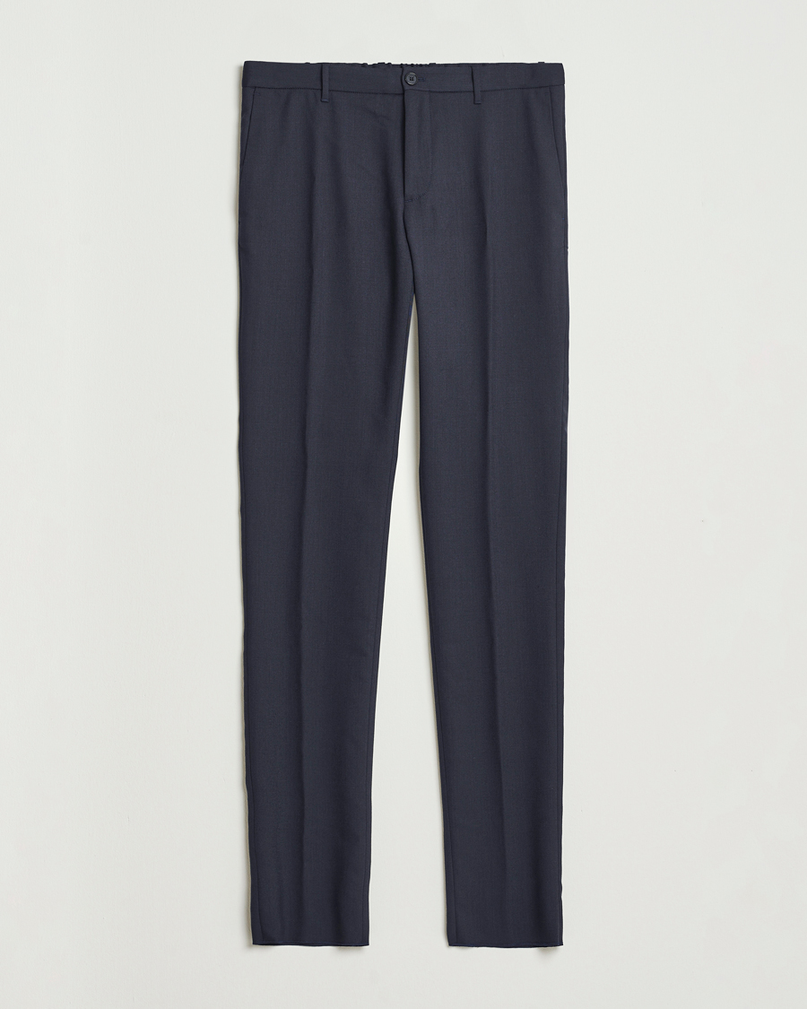 Homme | Pantalons | Incotex | Slim Fit Washable Flannel Trousers Grey Melange