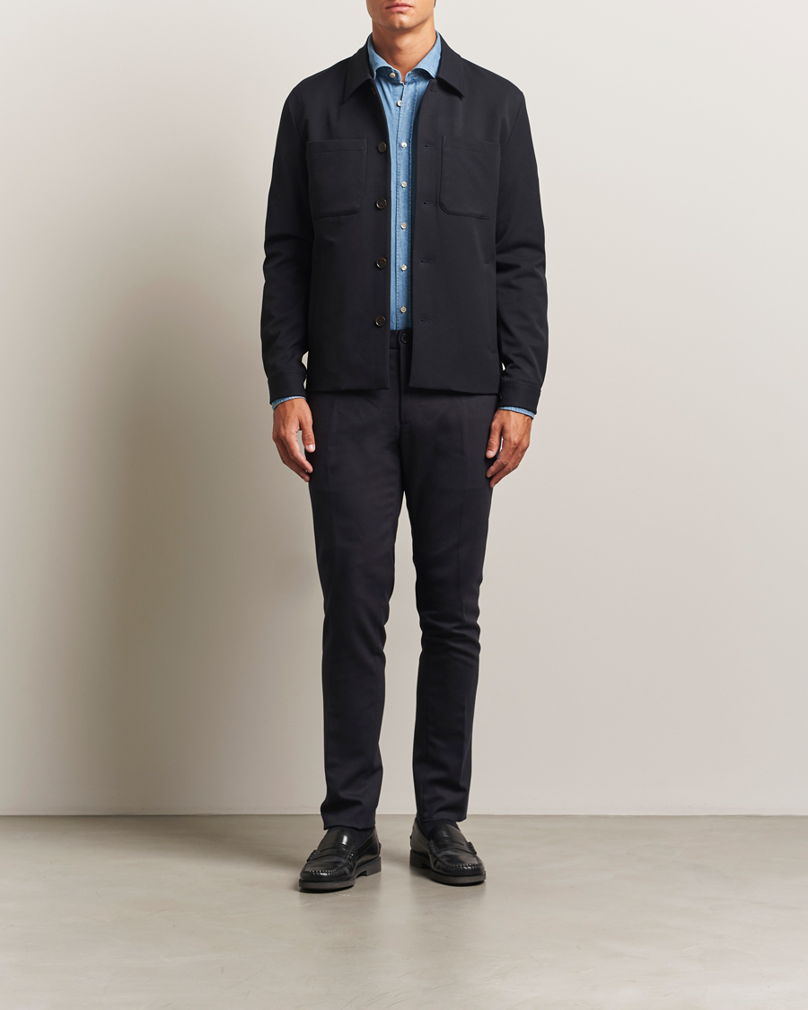 Homme | Pantalons | Incotex | Slim Fit Washable Flannel Trousers Grey Melange