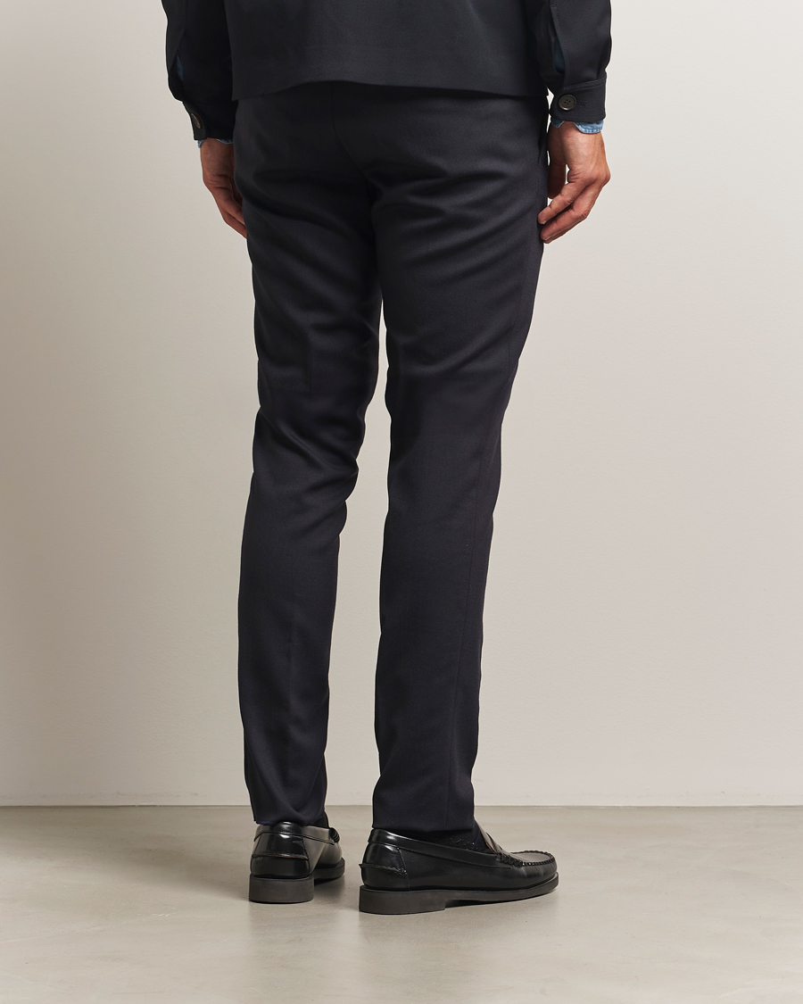 Homme | Pantalons | Incotex | Slim Fit Washable Flannel Trousers Grey Melange