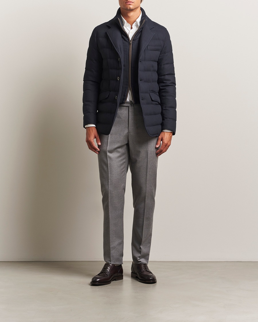 Homme | Pantalons | Incotex | Regular Fit Worsted Flannel Trousers Light Grey