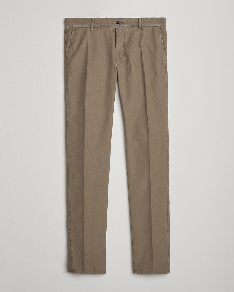 Homme | Pantalons | Incotex | Slim Fit Garment Dyed Slacks Taupe