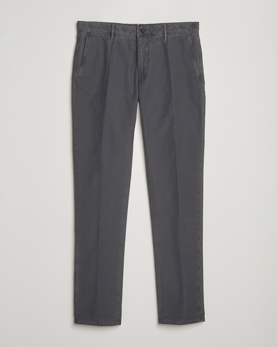 Homme | Pantalons | Incotex | Slim Fit Garment Dyed Slacks Dark Grey