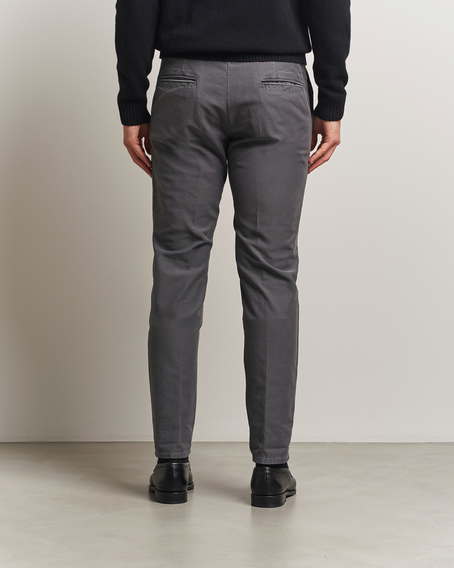 Homme | Pantalons | Incotex | Slim Fit Garment Dyed Slacks Dark Grey