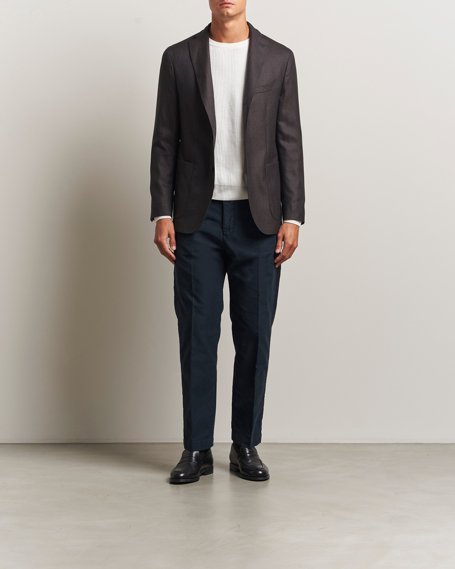 Homme | Pantalons | Incotex | Regular Fit Garment Dyed Slacks Navy