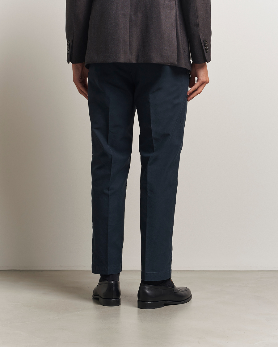Homme | Pantalons | Incotex | Regular Fit Garment Dyed Slacks Navy