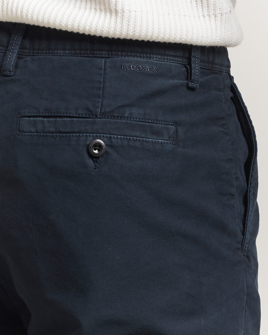 Homme | Pantalons | Incotex | Regular Fit Garment Dyed Slacks Navy