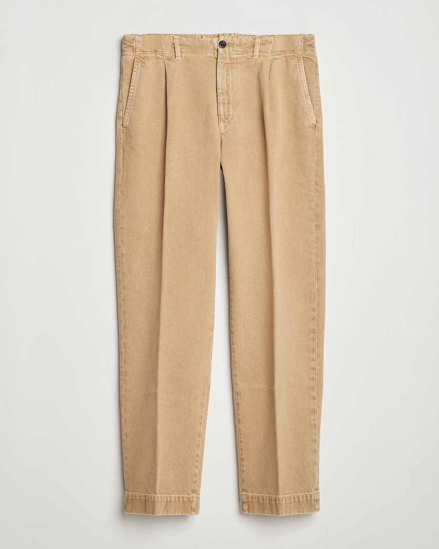 Homme | Pantalons | Incotex | Regular Fit Bull Denim Slacks Beige