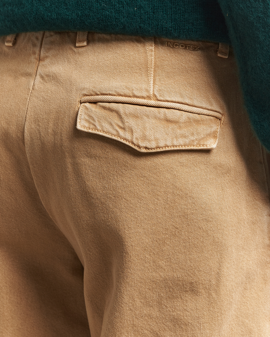 Homme | Pantalons | Incotex | Regular Fit Bull Denim Slacks Beige