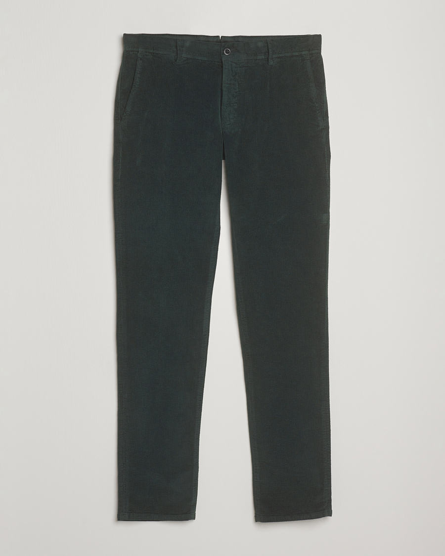 Homme | Pantalons | Incotex | Slim Fit Leisure Cord Slacks Dark Green