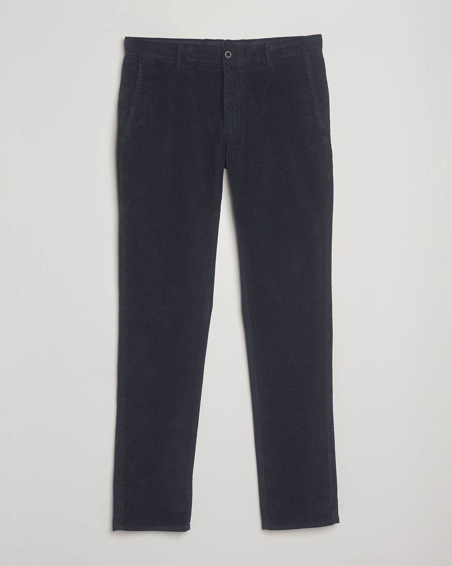 Homme | Pantalons | Incotex | Slim Fit Leisure Cord Slacks Navy