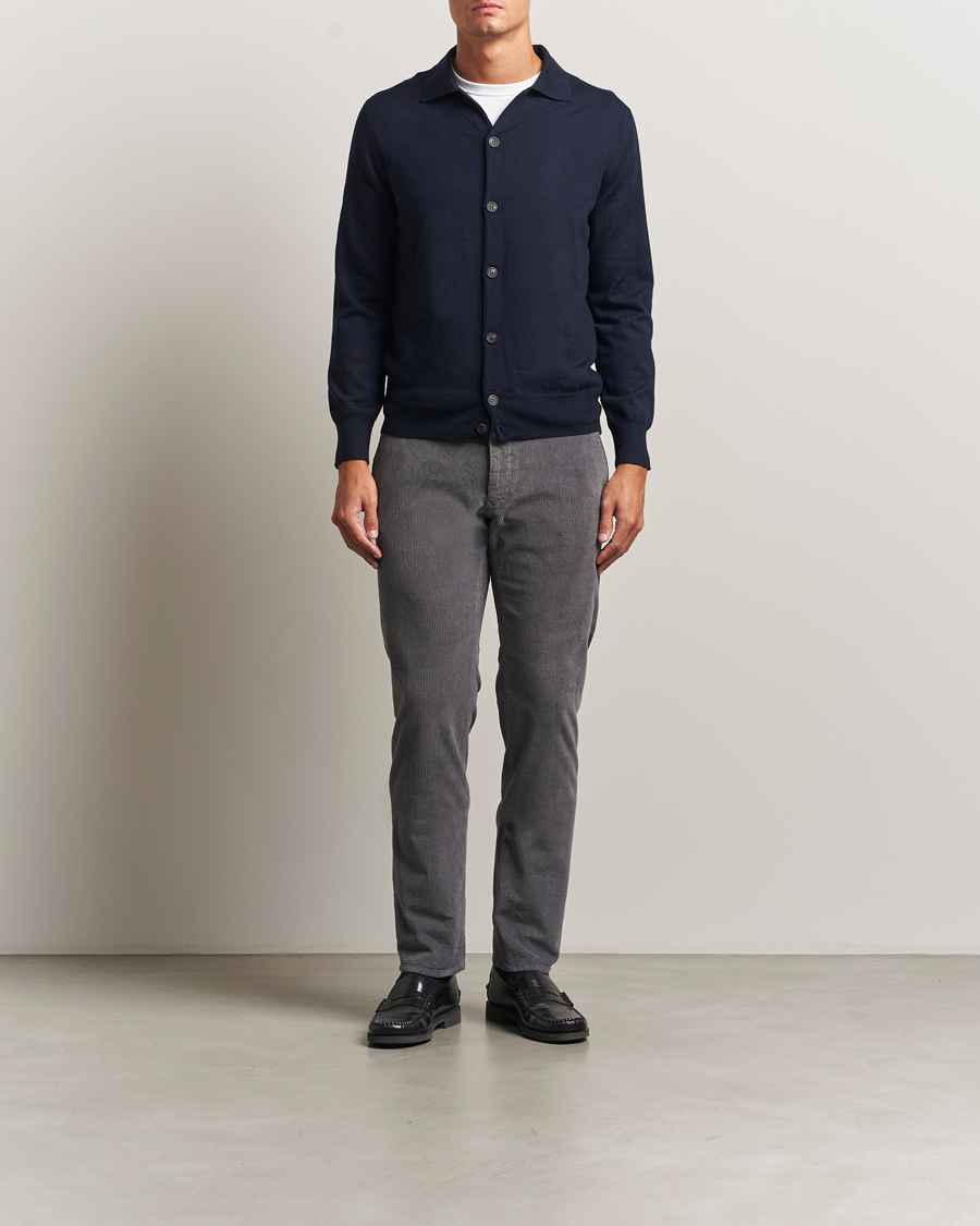 Homme | Pantalons | Incotex | Slim Fit Leisure Cord Slacks Grey