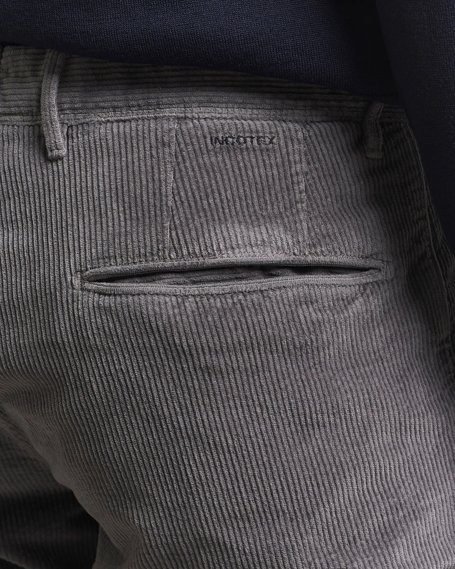 Homme | Pantalons | Incotex | Slim Fit Leisure Cord Slacks Grey