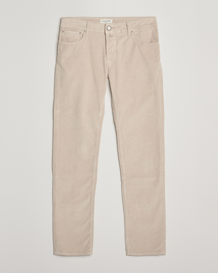Homme | Pantalons | Jacob Cohën | Bard 5-Pocket Medium Corduroy Trousers Off White