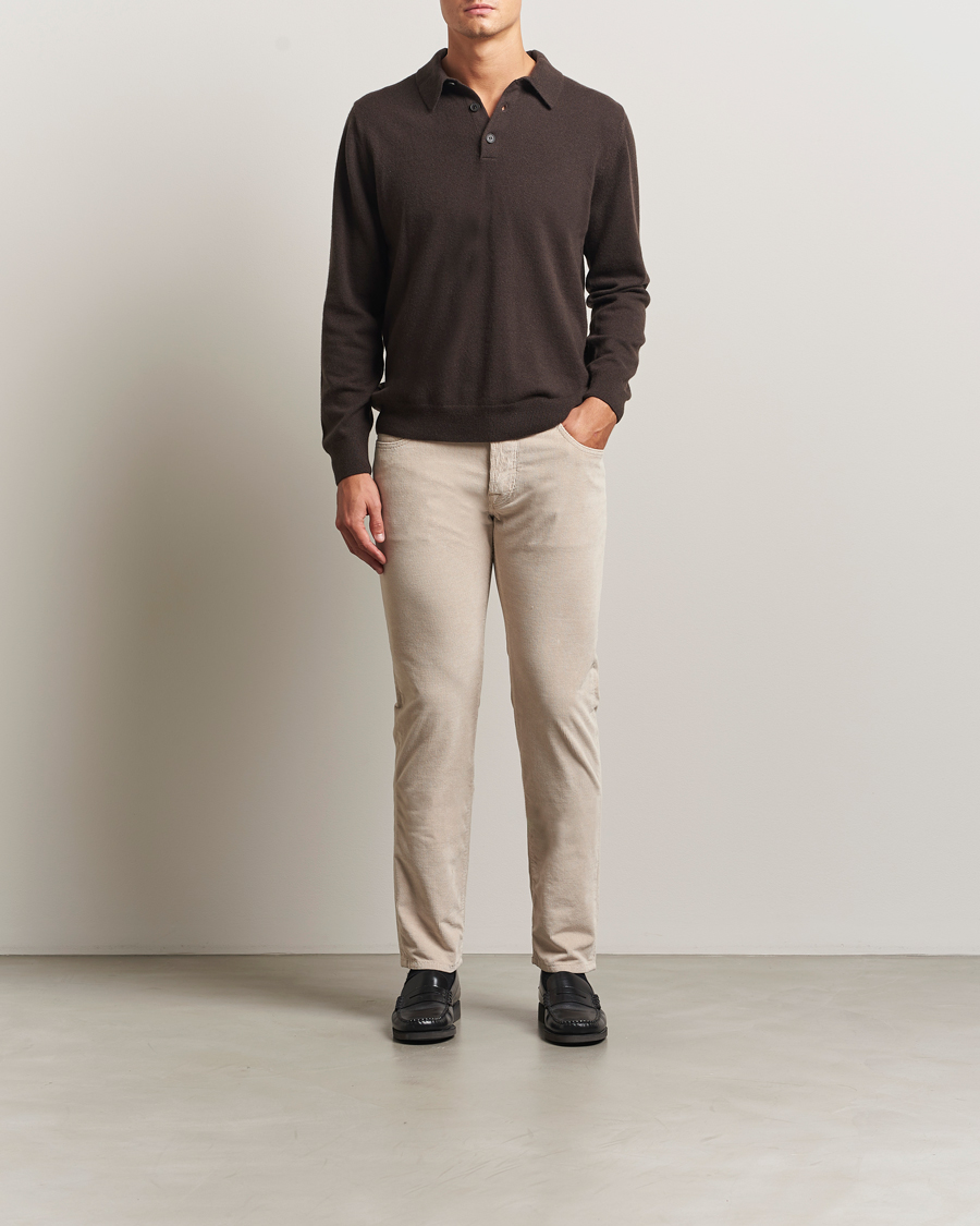 Homme | Pantalons | Jacob Cohën | Bard 5-Pocket Medium Corduroy Trousers Off White