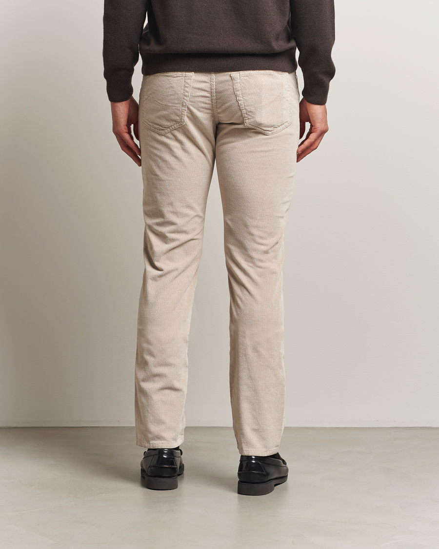 Homme | Pantalons | Jacob Cohën | Bard 5-Pocket Medium Corduroy Trousers Off White