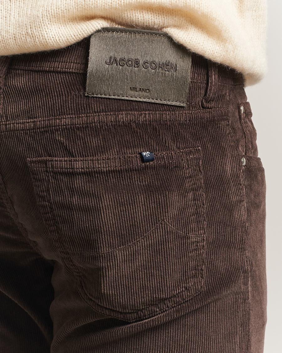 Homme | Pantalons | Jacob Cohën | Bard 5-Pocket Medium Corduroy Trousers Brown