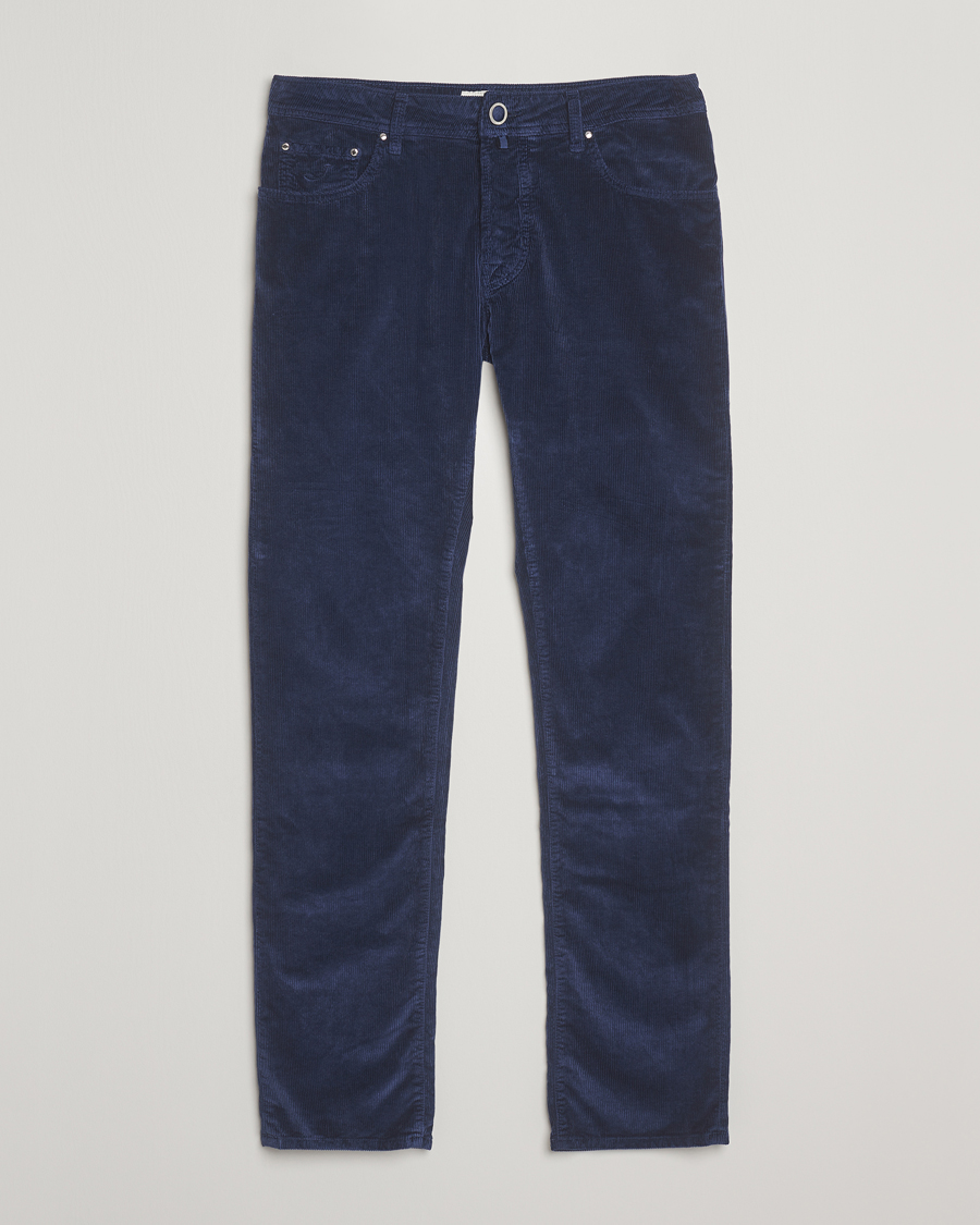 Homme | Pantalons | Jacob Cohën | Bard 5-Pocket Medium Corduroy Trousers Dark Blue