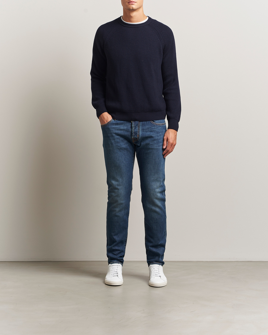 Homme | Jeans | Jacob Cohën | Bard Milano-Cortina Slim Fit Stretch Jeans Mid Blue