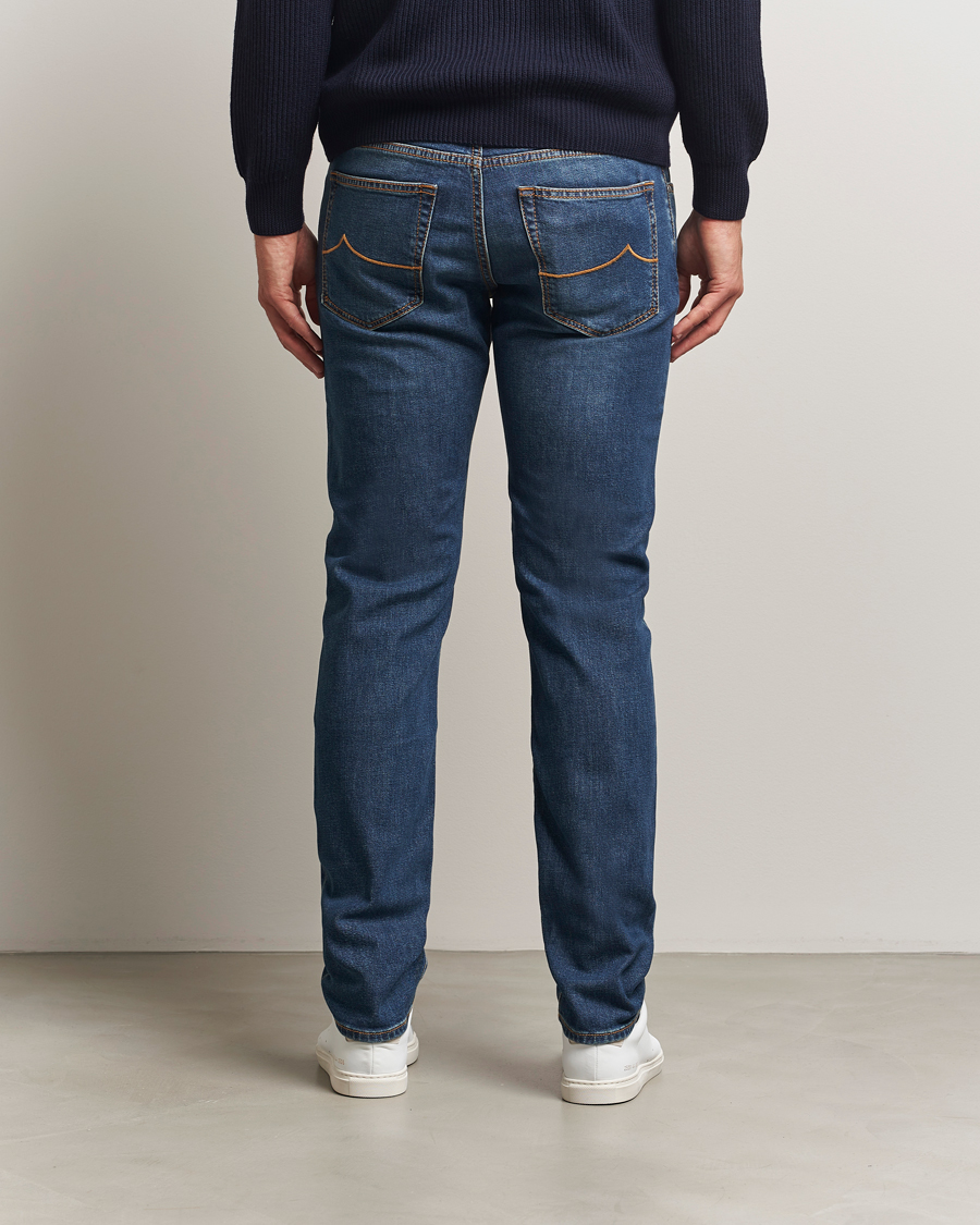 Homme | Jeans | Jacob Cohën | Bard Milano-Cortina Slim Fit Stretch Jeans Mid Blue