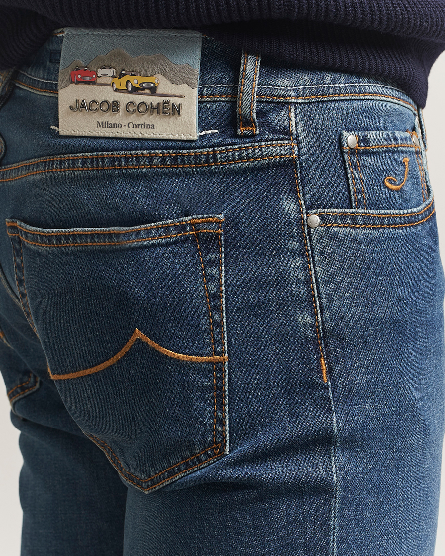 Homme | Jeans | Jacob Cohën | Bard Milano-Cortina Slim Fit Stretch Jeans Mid Blue