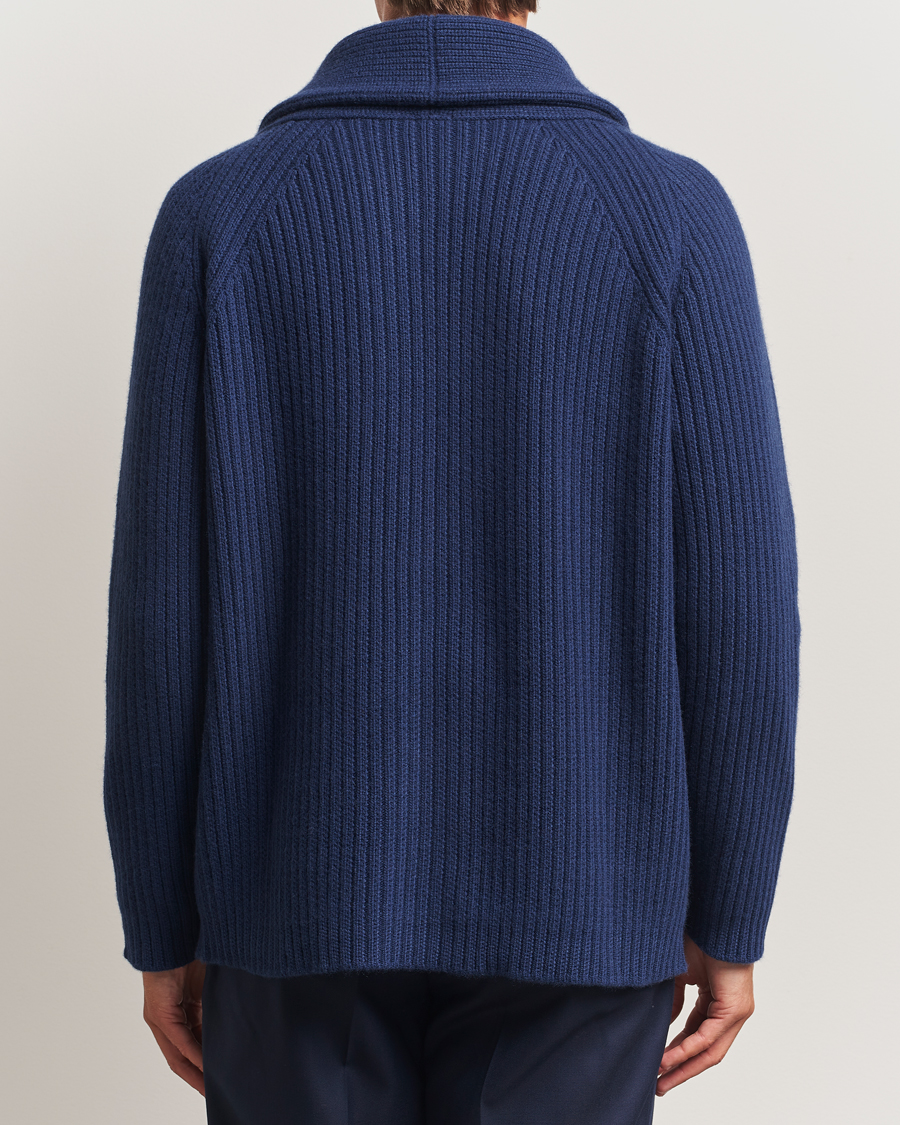 Homme | Pulls Et Tricots | Kiton | Cashmere Rib Shawl Cardigan Navy