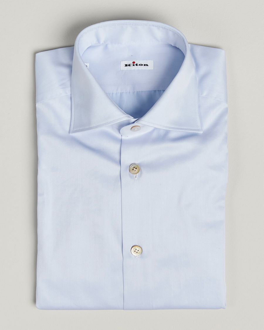 Homme | Chemises | Kiton | Cotton Dress Shirt Light Blue