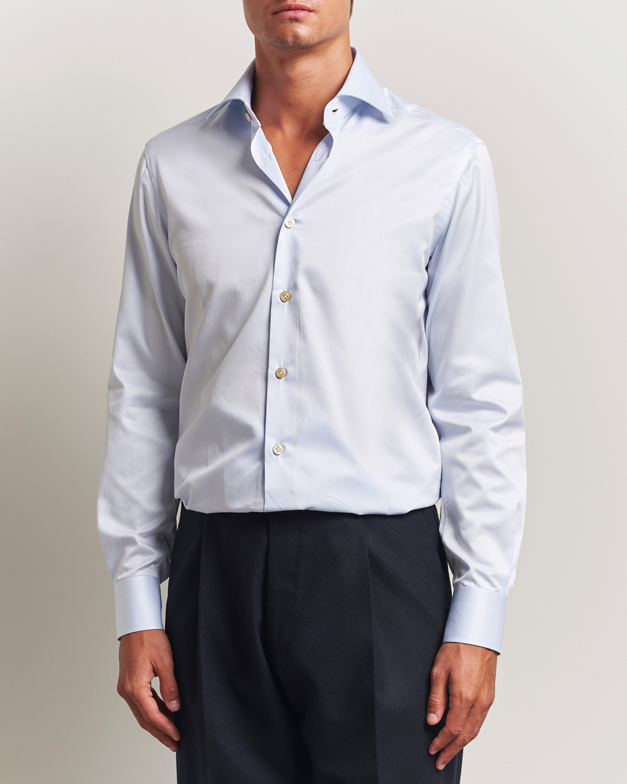 Homme | Chemises | Kiton | Cotton Dress Shirt Light Blue