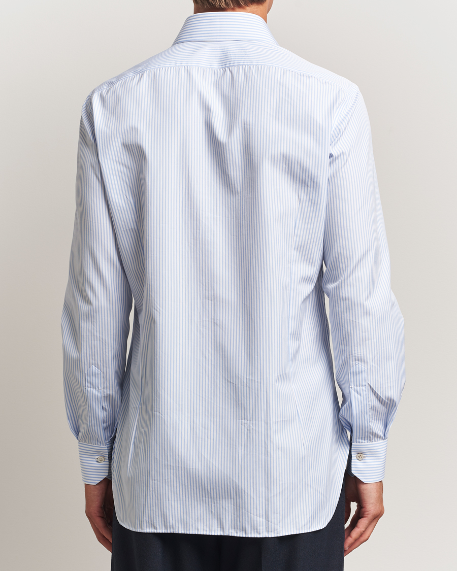 Homme | Chemises | Kiton | Cotton Dress Shirt Light Blue Stripe
