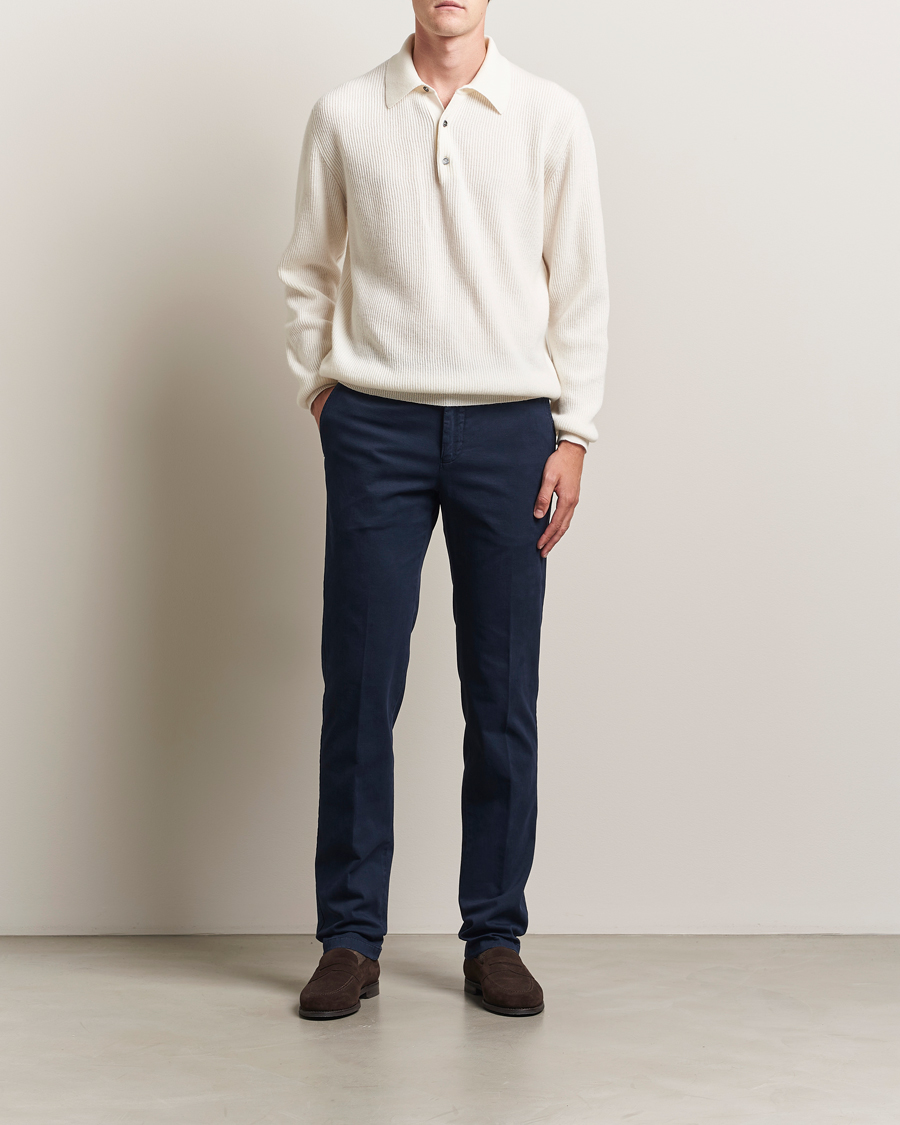 Homme | Pantalons | Kiton | Cotton/Cashmere Trousers Navy