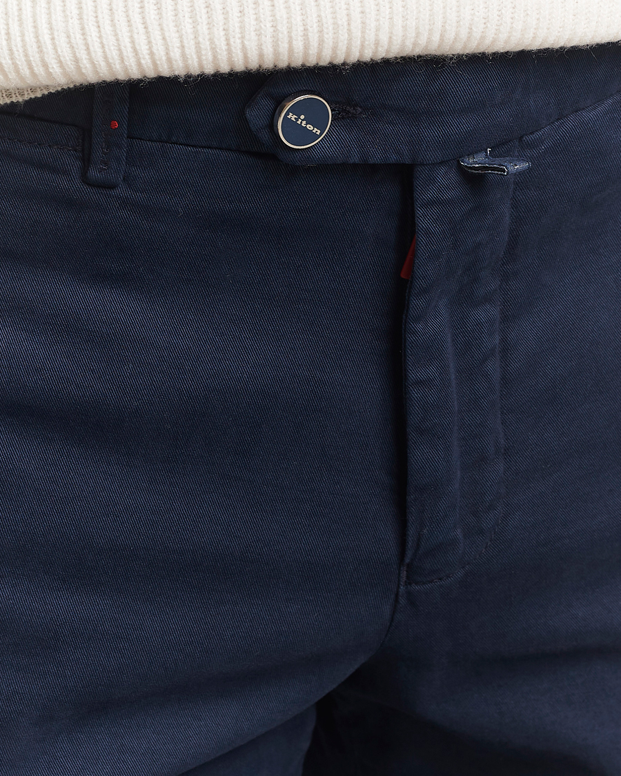 Homme | Pantalons | Kiton | Cotton/Cashmere Trousers Navy